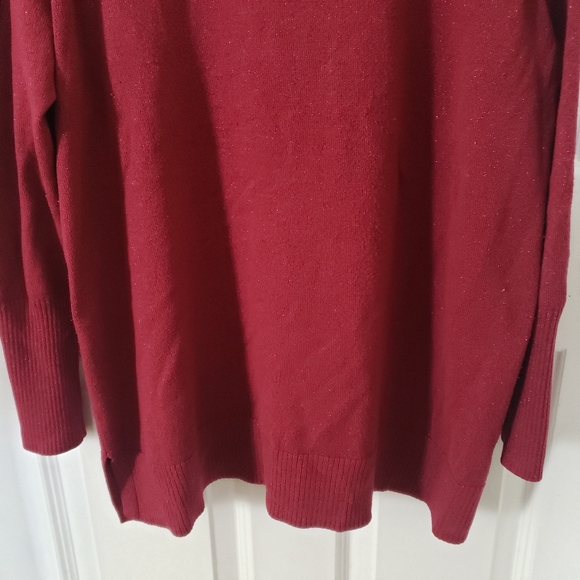 ⭐Apt 9 Womens Maroon Burgandy Wine Colored Knit Sweater Plus Size 1X - Picture 3 of 8